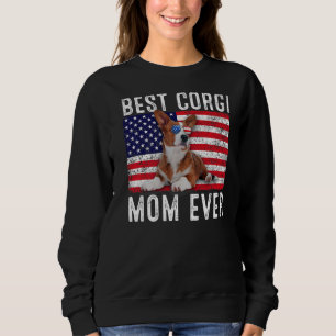 Corgi Mom Usa American Flag Corgi Dog Owner Sweatshirt