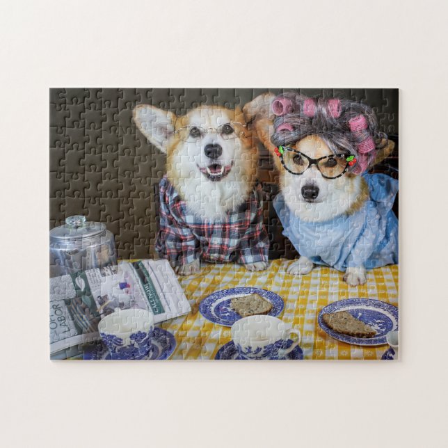 Corgi Morning Coffee puzzle (Horizontal)
