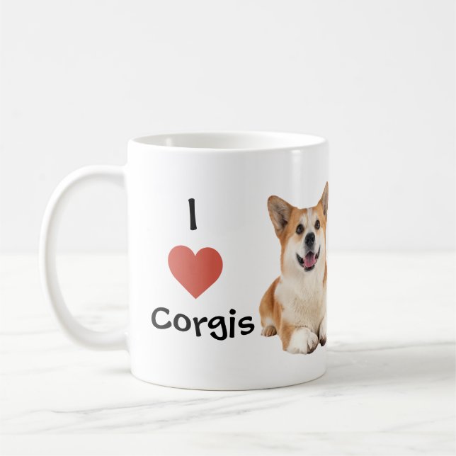 Corgi Mug J'aime Corgis (Gauche)