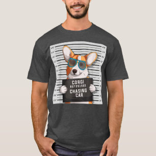 Corgi Mug Shot Criminal Dog T-Shirt