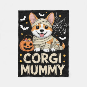 Corgi Mummy Funny Halloween Dog Lover Costume For  Fleece Blanket