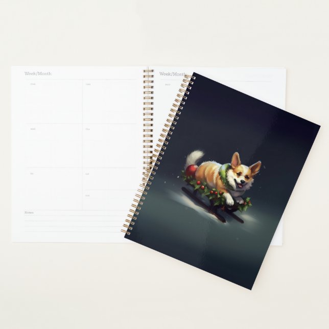 Corgi neige de Noël hiver (Devant avec enveloppe)