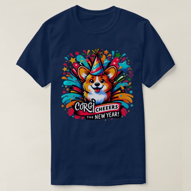 Corgi New Years Bash T-Shirt (Design Front)