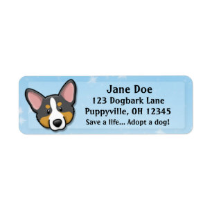 Corgi noir et bronzage de Kawaii de cardigan de