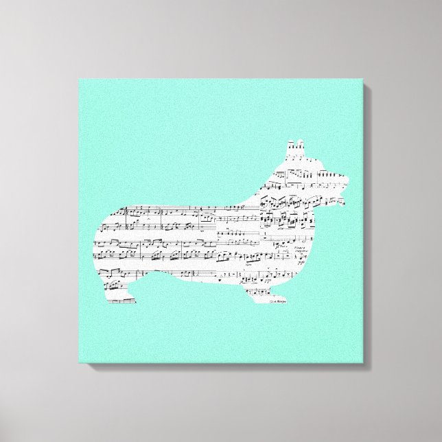 Corgi Notes Canvas Print (Front)