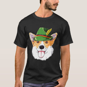 Corgi Oktoberfest Kids Boys Men Lederhosen Alpine T-Shirt