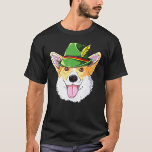 Corgi Oktoberfest Kids Boys Men Lederhosen Alpine T-Shirt