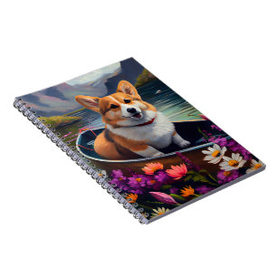 Corgi on a Paddle: A Scenic Adventure Notebook