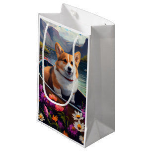 Corgi on a Paddle: A Scenic Adventure Small Gift Bag