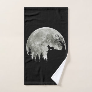 Corgi On Mountain Blood Moon Halloween Gifts Bath Towel Set
