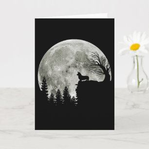 Corgi On Mountain Blood Moon Halloween Gifts Card