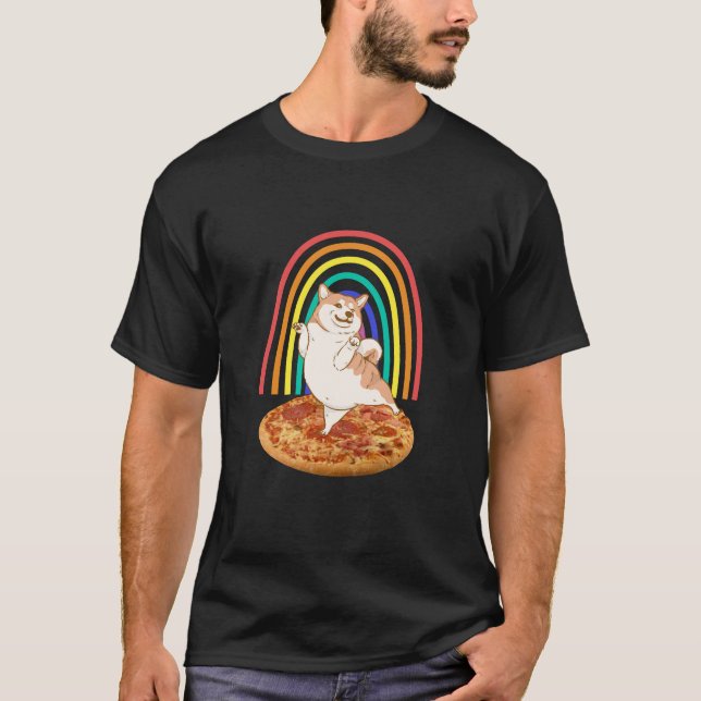 Corgi on pizza T-Shirt (Front)