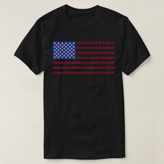 Corgi   Patriotic Flag 4th of July Dog Tee  (Design Front)