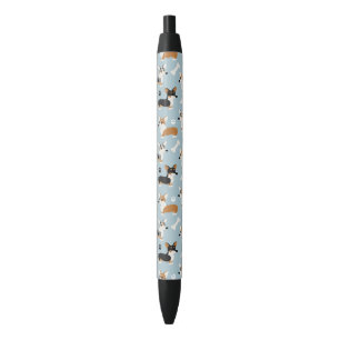 Corgi Pattern Blue Black Ink Pen