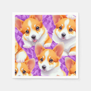 Corgi pattern napkin