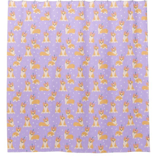 Corgi Pattern Shower Curtain (Front)