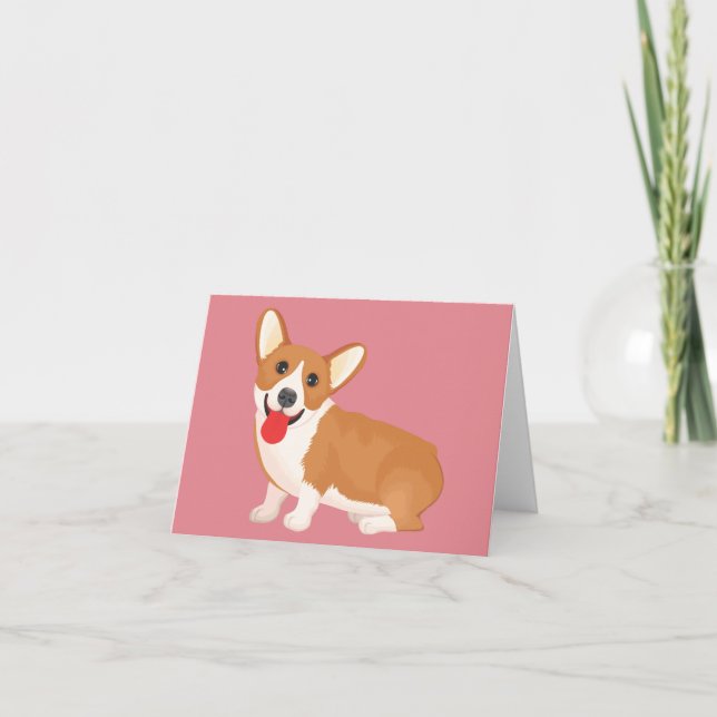 Corgi (Pembroke Welsh) Puppy Dog Note Card (Front)