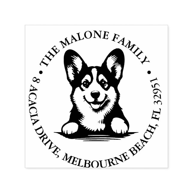 Corgi Personalized Theme  Self-inking Stamp (Design)