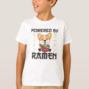 Corgi Powered By Ramen Cute Kawaii Noodle T-Shirt