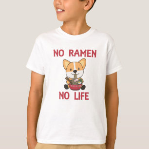 Corgi Powered By Ramen Cute Kawaii Noodle T-Shirt