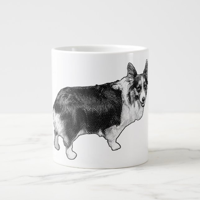Corgi Prism Holiday Wink Large Coffee Mug (Front)