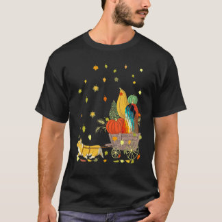 Corgi Pumpkin Tie Dye Dog Fall Leaves Thanksgivin T-Shirt
