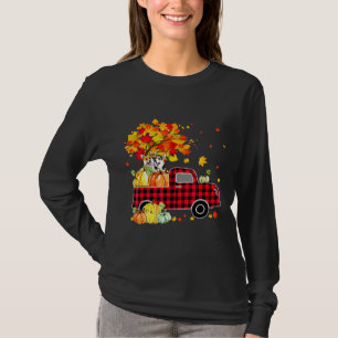 Corgi Pumpkin Truck Fall Leaf Thanksgiving T-Shirt