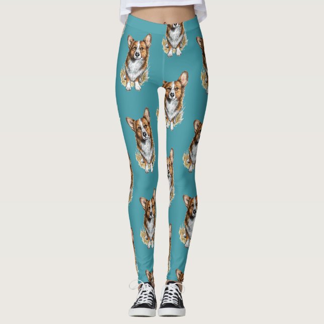 Corgi Pup Leggings (Front)