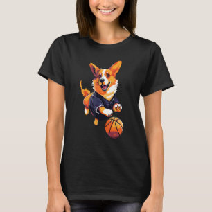 Corgi Puppy Basketball Show Your Love for Corgis B T-Shirt