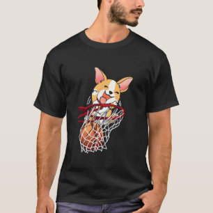Corgi Puppy Corgi Basketball for Pet Lovers Women  T-Shirt