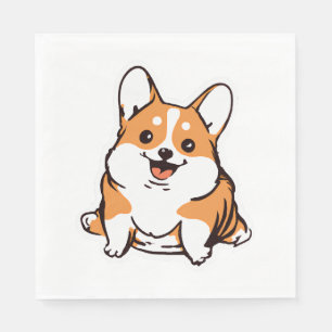 Corgi Puppy Cute Dog Lover Retro Napkin