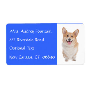 Corgi Puppy Dog Name Return Address Mailing Label
