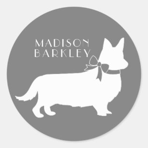 Corgi Puppy Dog Pembroke Welsh Classic Round Stick Sticker
