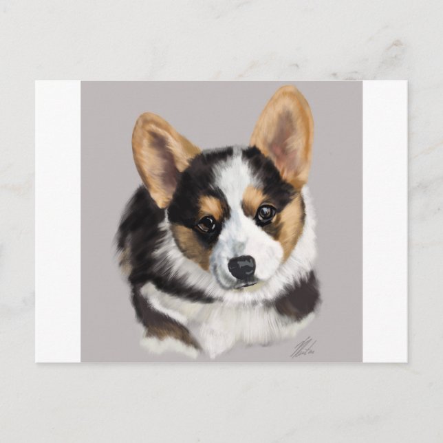 Corgi Puppy Postcard (Front)