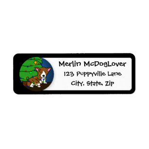 Corgi Puppy Tangled in Xmas Lights