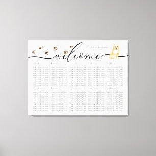 Corgi puppy Welcome Seating Table Numbers Canvas Print