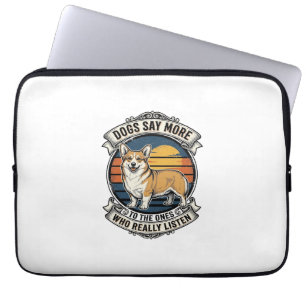 Corgi Quote Shirt Vintage Engraving Dog Lover Tee_ Laptop Sleeve
