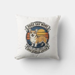 Corgi Quote Shirt Vintage Engraving Dog Lover Tee_ Throw Pillow