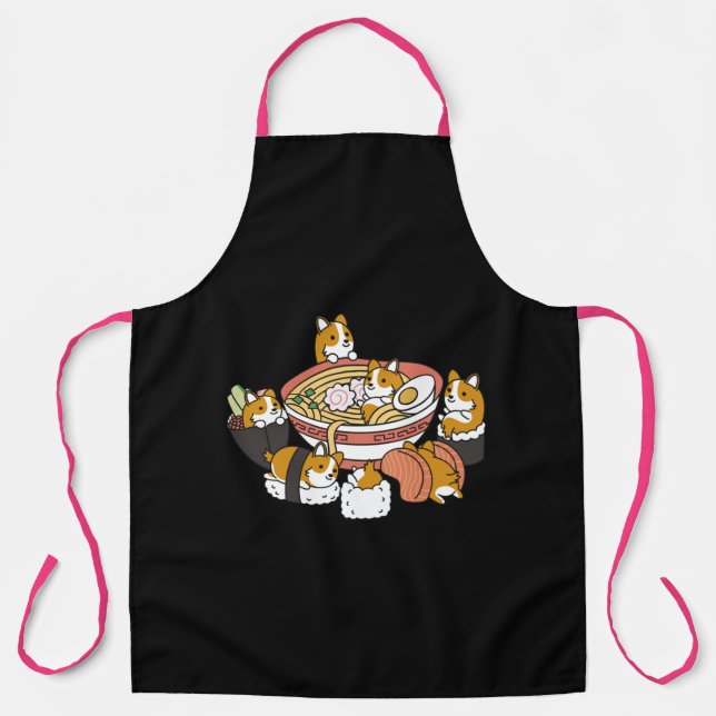 Corgi Ramen Sushi Apron (Front)