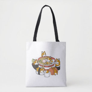 Corgi Ramen Sushi  Tote Bag