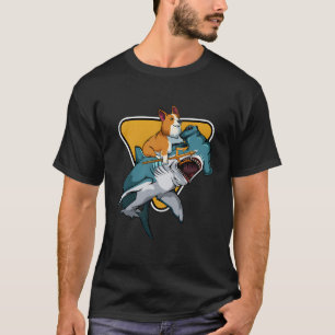 Corgi Riding A Hammerhead Shark Dogs Puppies Owner T-Shirt