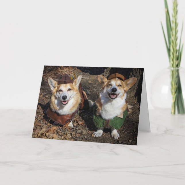 Corgi Robin Hood blank card (Front)