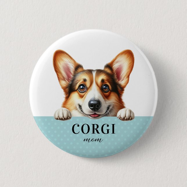 Corgi Round Button Pin (Front)
