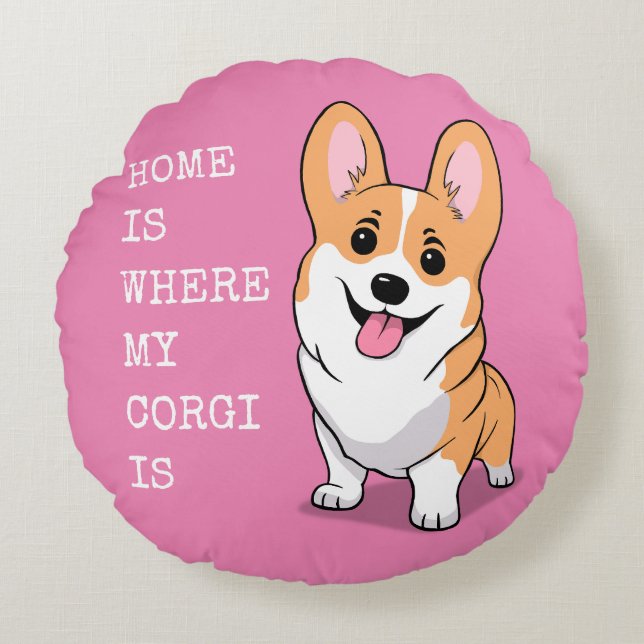 Corgi Round Pillow (Front)