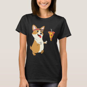 Corgi Running Pizza T-Shirt