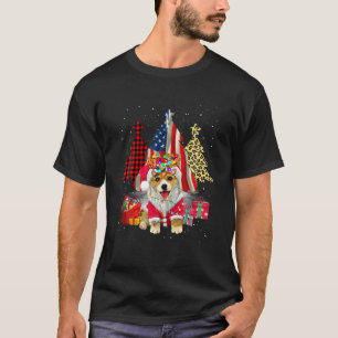 Corgi Santa Christmas Tree Lights Xmas Boys Men Co T-Shirt