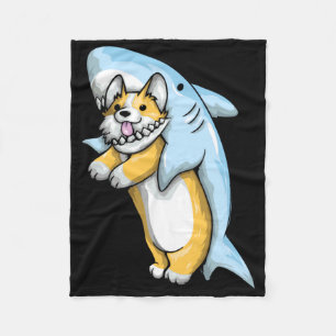 Corgi Shark Funny Corgi Costume 988 Fleece Blanket
