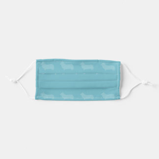 Corgi Silhouette Face Mask (Light Blue)