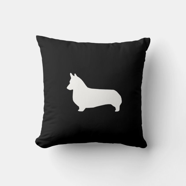 Corgi Silhouette Pillow - cute corgi design (Front)