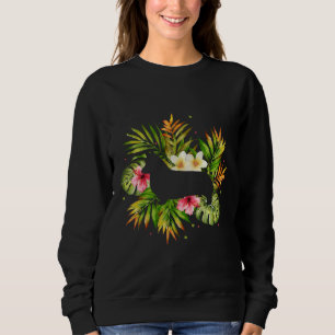 Corgi Silhouette Tropical Leaves 740 Sweatshirt